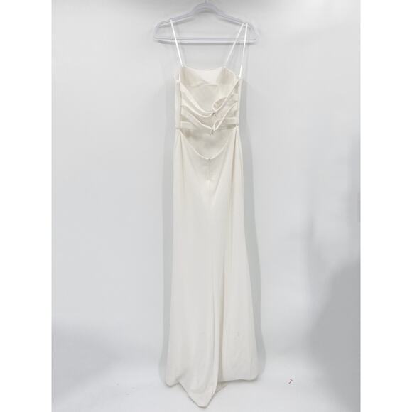 La Femme Simple Strapless Prom Dress With Double Strap Back Dresses White 6 - Picture 3 of 6